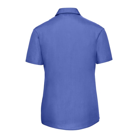 Russell Collection Dames/Dames Poplin Easy-Care Overhemd met Korte Mouwen (Bedrijfsblauw) - Image 2