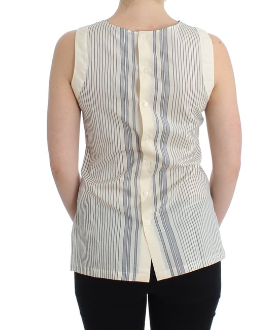 Ermanno Scervino Beachwear Striped Top Blouse Shirt Bow Tank