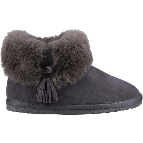 Hush Puppies Ayana Suede And Faux Fur Women's Grey Slippers - Image 4