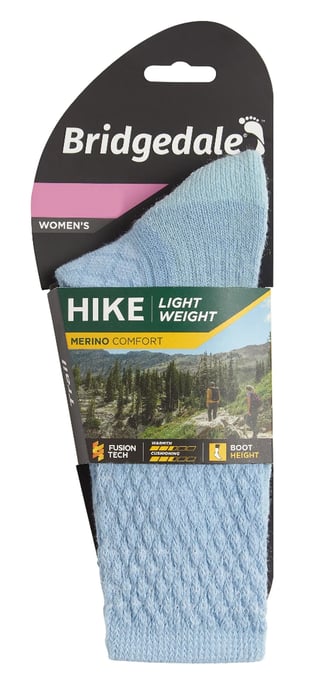 Bridgedale - Womens Hiking Lightweight Merino Socks - Powder Blue - Image 2