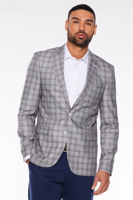 Grey End Check Blazer