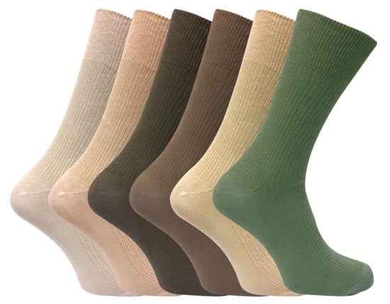6 Pairs Mens Breathable Cotton Non Elastic Loose Wide Top Dress Socks - Image 1