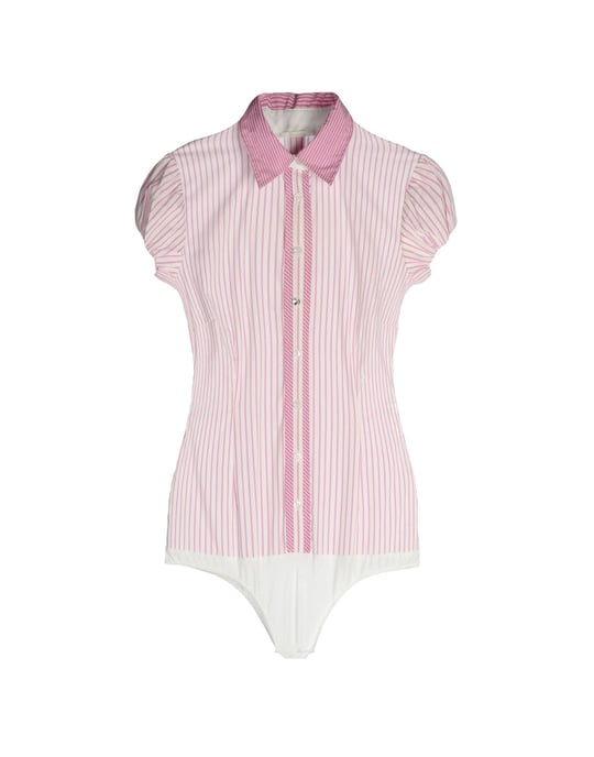 Nenette Light Purple Cotton Stripe Shirt Bodysuit