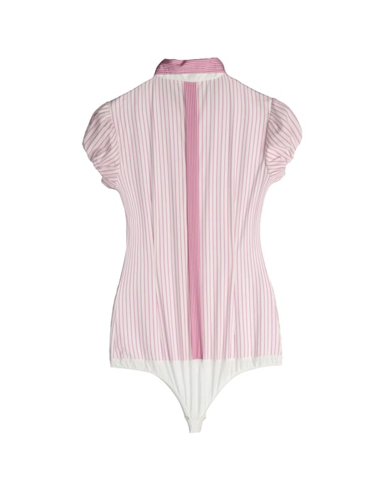 Nenette Light Purple Cotton Stripe Shirt Bodysuit