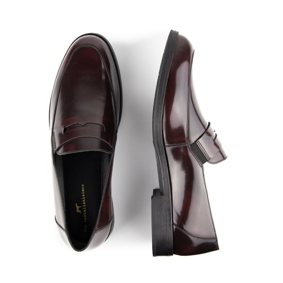 Men's Moccasin With Antiface in Burgundy