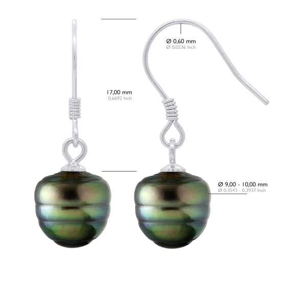 Örhängen av silver 925 och äkta odlade Tahitipärlor 9-10 mm - Image 2
