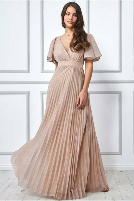 Lurex Pleated Maxi Dress