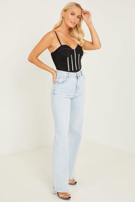 Black Embellished Bodysuit