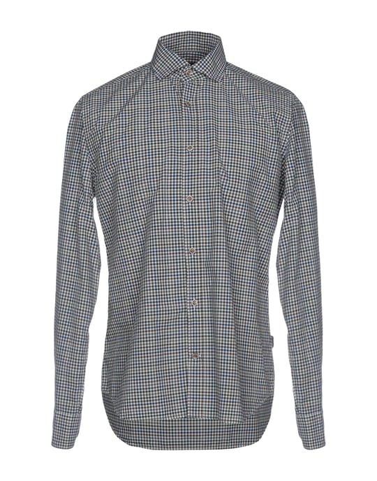 Corneliani Id Blue Check Cotton Shirt