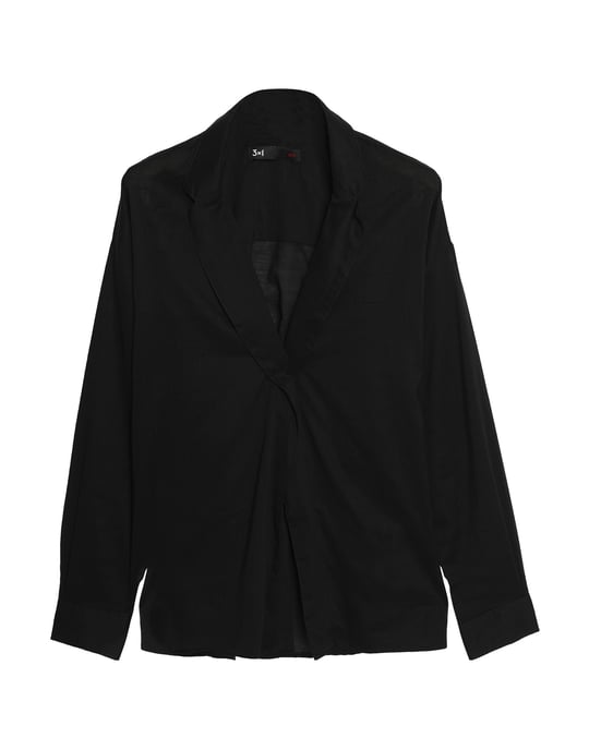 3X1 Black Cotton Blouse