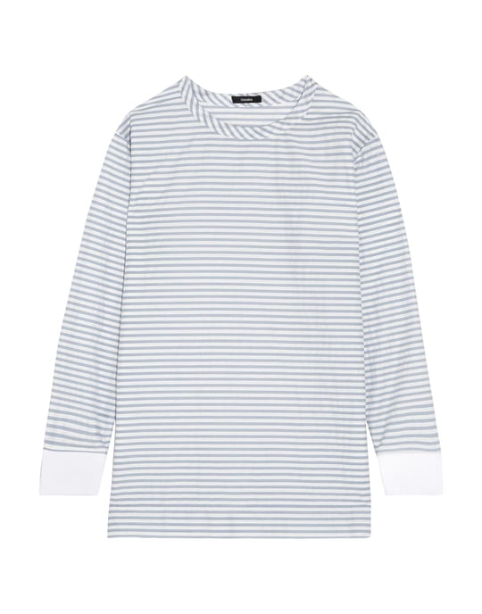 Bassike Blue Stripe Cotton Blouse