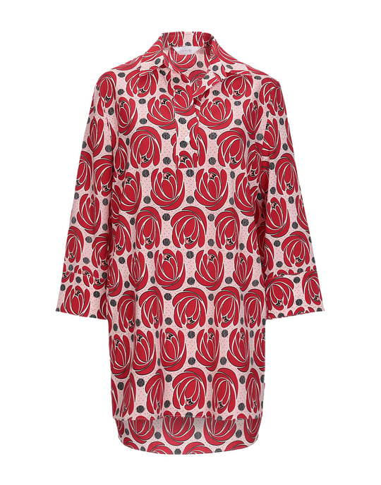 Anonyme Designers Red Print Long Sleeve Blouse