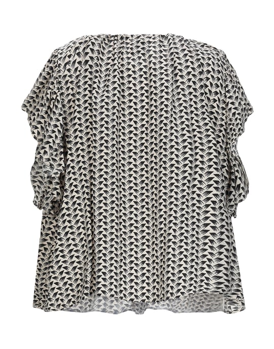 Attic And Barn Beige Print Blouse