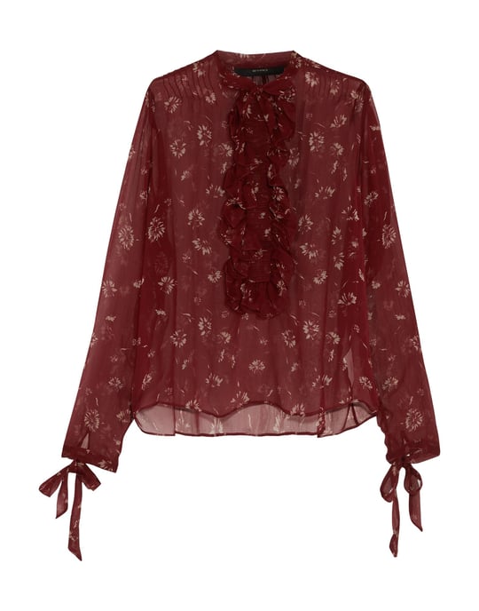 Etro Maroon Print Silk Shirt