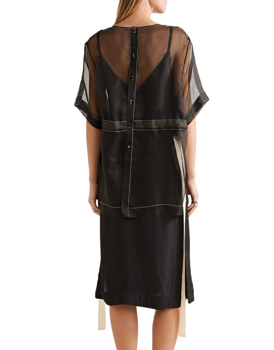Bassike Black Silk Organza Blouse