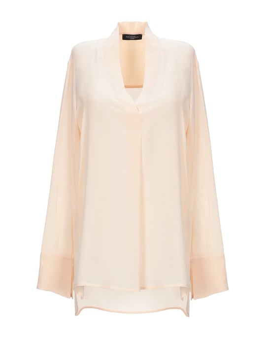 Antonelli Sand Silk Long Sleeve Blouse