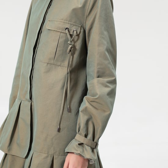 Safari shirt-dress with long sleeves