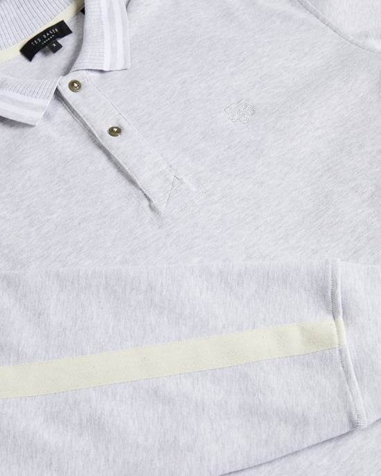 Ted Baker Jermyn Long-Sleeved Rugby Polo, Grey Marl