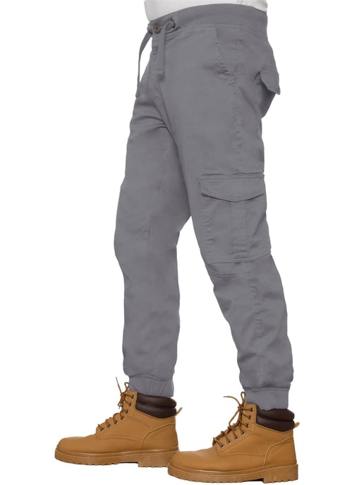 Enzo | Mens Cuffed Cargo Jean Joggers - Image 3