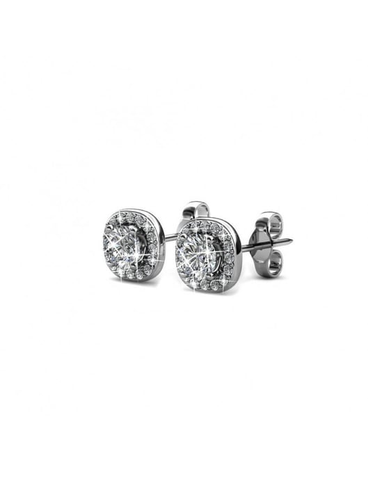 Cushy Earrings - Silver and Crystal - Image 3