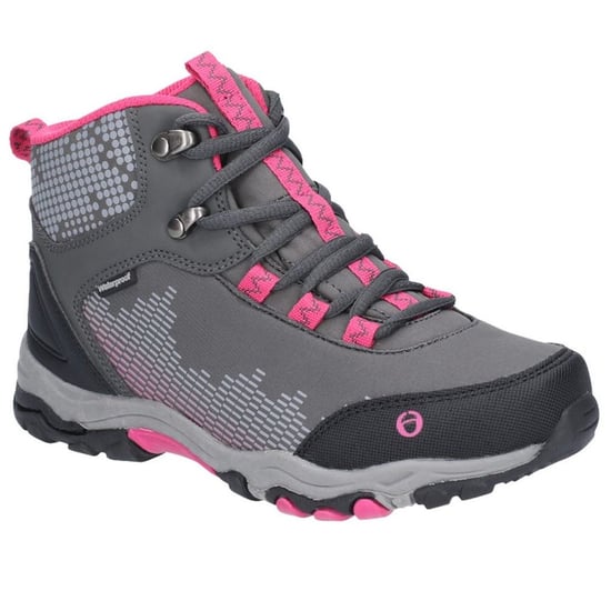 Cotswold Kinderen/Kinderen Ducklington Lace Up Wandelschoenen (GRIJS/PINK) - Image 1