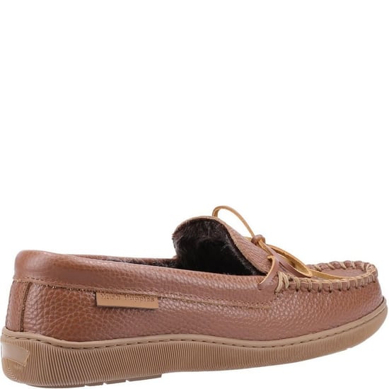 Hush Puppies Mens Ace Leather Slippers (Tan) - Image 2