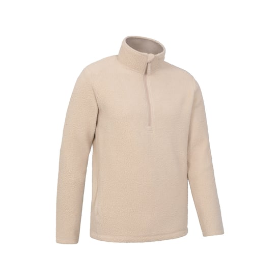 Mountain Warehouse Mens Ted Borg Half Zip Fleece Top (Beige) - Image 3