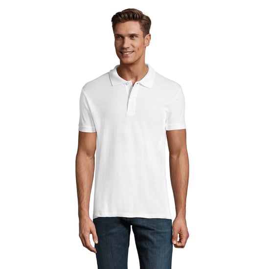 SOLS Heren Perfect Pique Korte Mouw Poloshirt (Wit) - Image 4