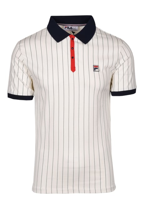 Fred Perry Classic Vintage Gestreepte Polo Shirt Whisper White/ Peacoat Chinees - Image 1