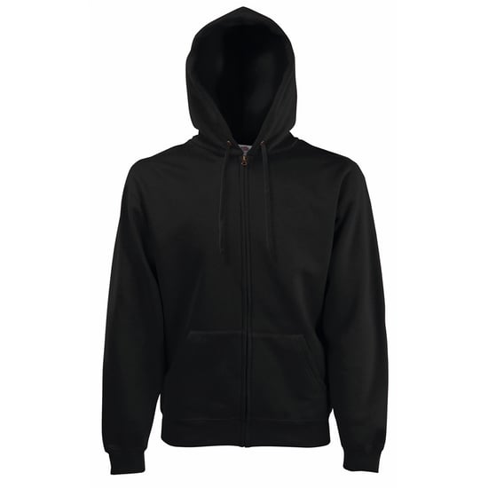 Fruit Of The Loom Mens Zip Through Hooded Sweatshirt / Hoodie (Black) - Image 3