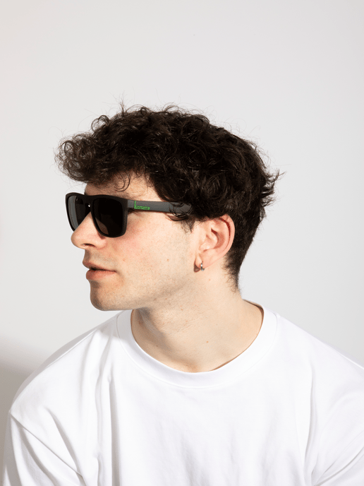 Matte Wayfarer Sunglasses with Case - Polarised With Blue Mirrored Lens - Image 6