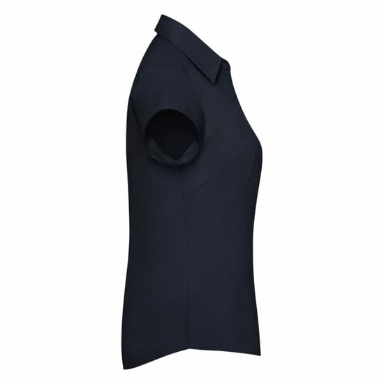 Russell Collectie Damesmuts Polycotton Makkelijk te onderhouden Gepast Poplin Shirt (Franse marine) - Image 6