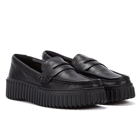 Clarks Torhill Penny Läder Dam Svarta Komfortskor - Image 1