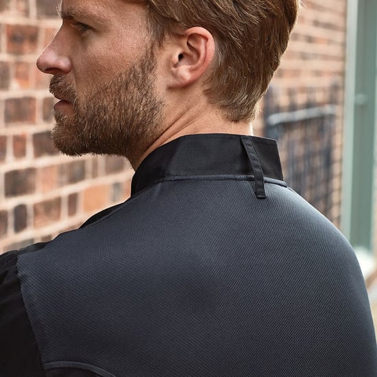 Premier Heren Coolchecker Chef Jacket met lange mouwen (Zwart) - Image 3