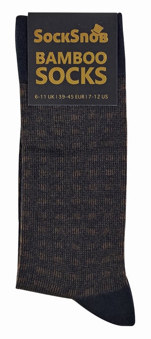 SOCK SNOB - Mens Patterned Design Formal Bamboo Dress Socks - Style 11 - Image 2