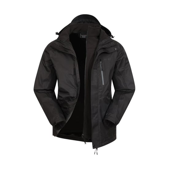 Mountain Warehouse Herr Bracken Extreme 3 i 1 Vattentät Jacka (Svart) - Image 1