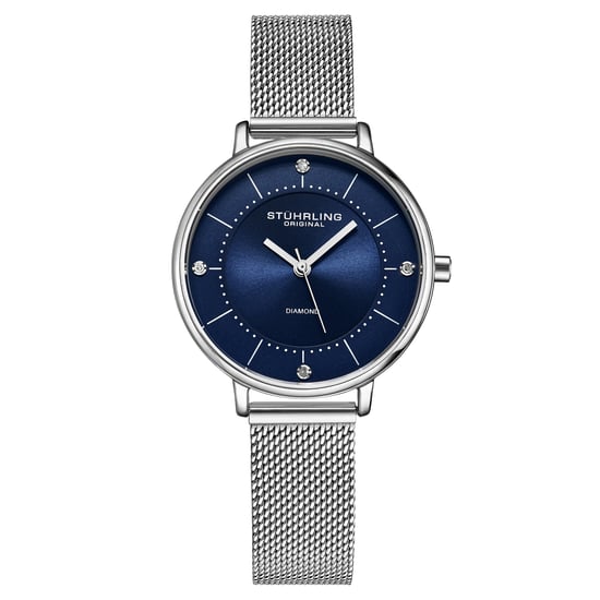 Navy Blue and Silver Almasi Quartz 34mm - Image 1
