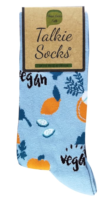 TALKIE SOCKS - Mens & Ladies Novelty Cotton Blue Vegetable Vegan Socks - Image 2