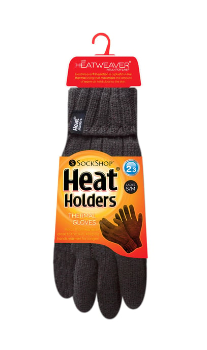 Heat Holders - Womens Cable Knit 2.3 tog Gloves for Winter - Image 2