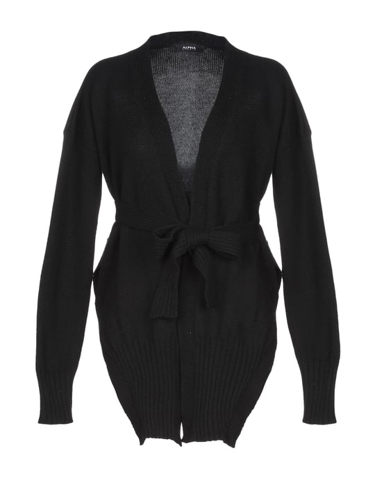Alpha Studio Black Wool Cardigan