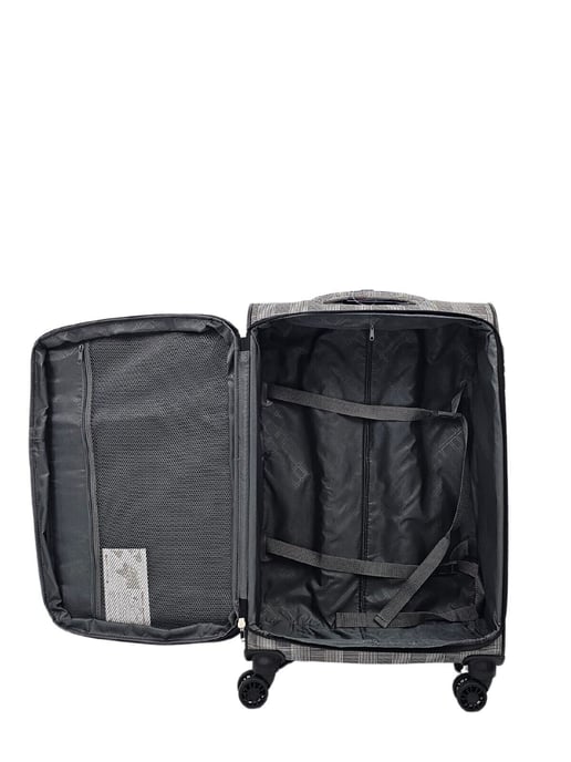 Lightweight Suitcases 8 Wheel Luggage Stripes Travel Soft Bags