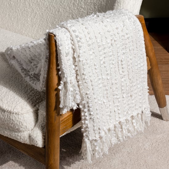 Höem Arvo Boucle Yarn Woven Fringed Throw