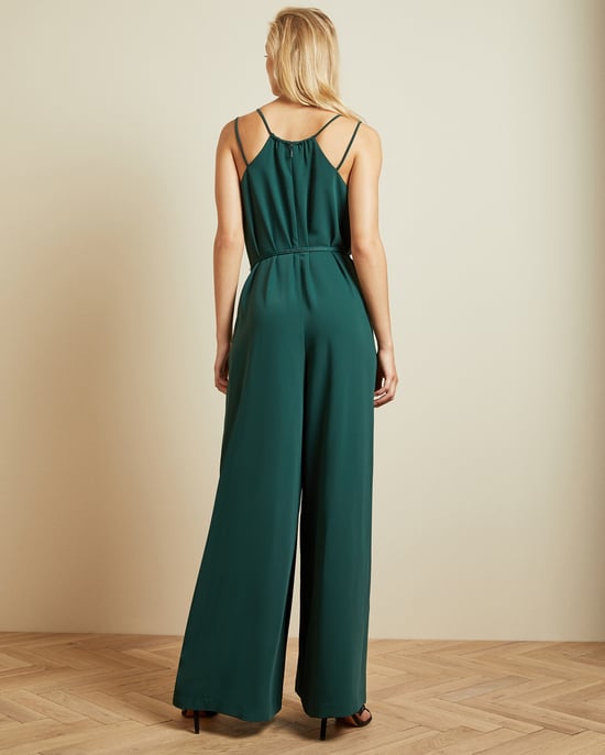 Ted Baker Rheya Cord Trim Wide Leg Jumpsuit, Dark Green - Image 5