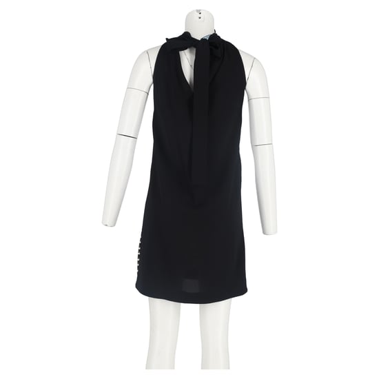 Prada Mönstrad Mini Back Ribbon Klänning i Multicolor Viskos - Image 6