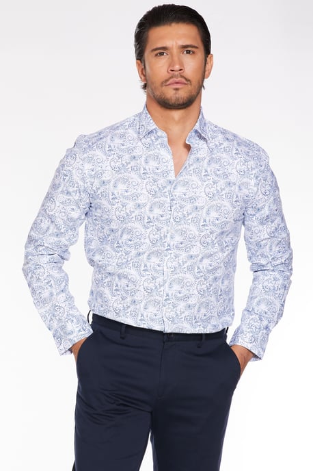Long Sleeve Paisley Print Shirt