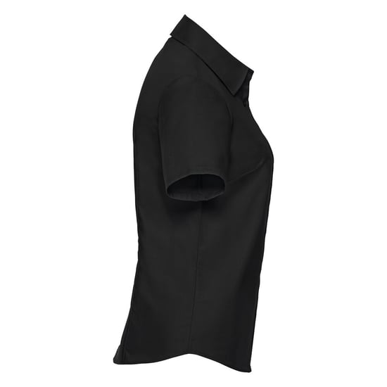 Russell Collection Womens/Ladies Oxford Short-Sleeved Shirt (Black)