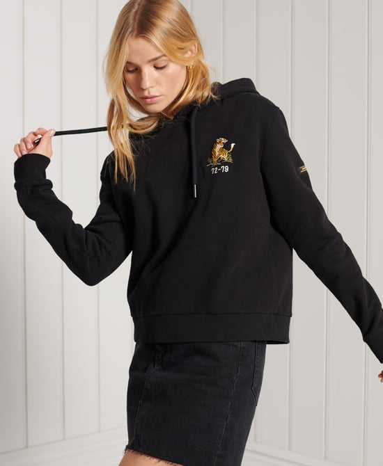 Superdry Military Logo Crop Hoodie