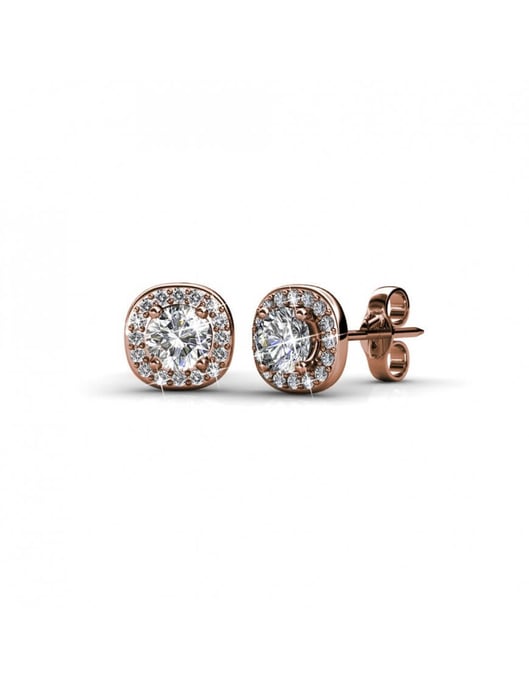 Cushy Earrings - Rose Gold and Crystal - Image 1