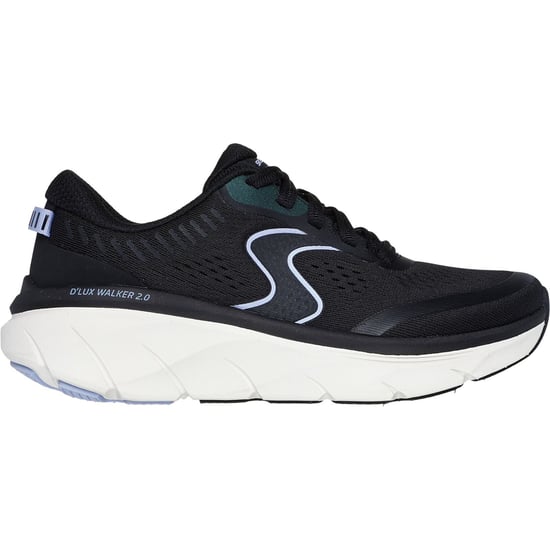 Skechers D'Lux Walker 2.0 Active Pace Textile Dames Zwart/Lavendel Trainers - Image 2