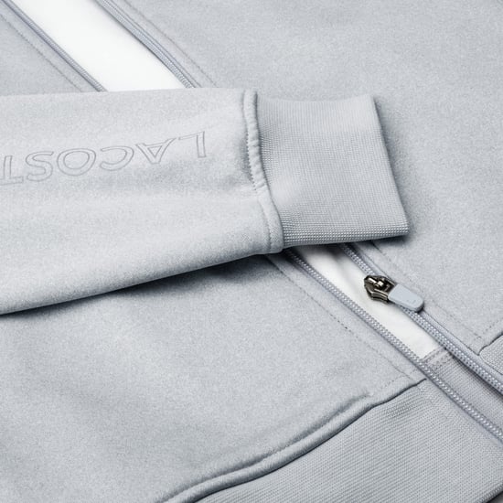 Lacoste Polyester Full Zip Hoodie - Grey